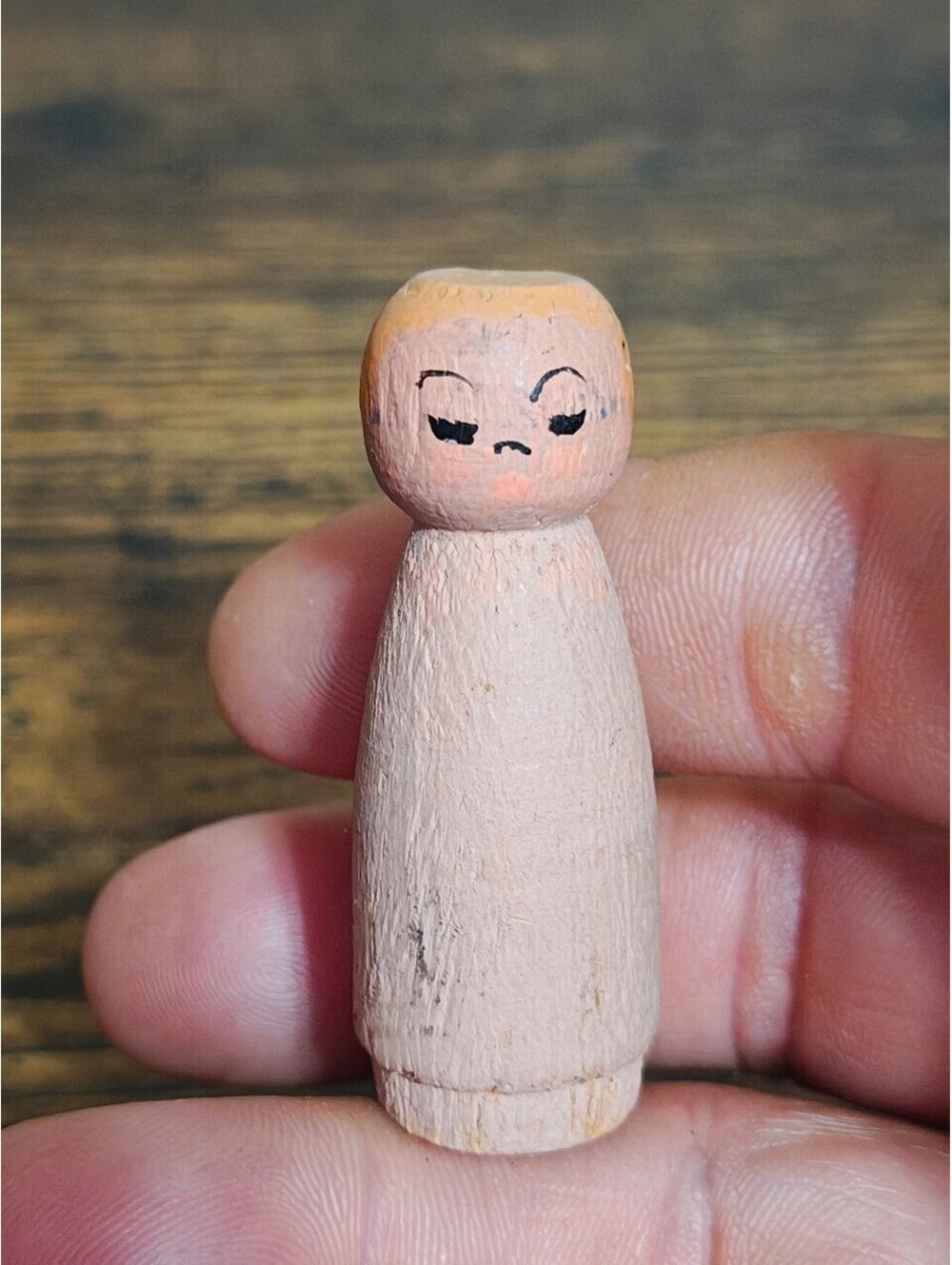 1970s Miniature Japanese Creative Wooden Miniature Kokeshi Doll